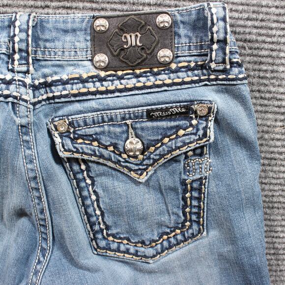 Miss Me Jeans Women's 30x31 Blue Skinny Thick Stitching - Picture 6 of 9